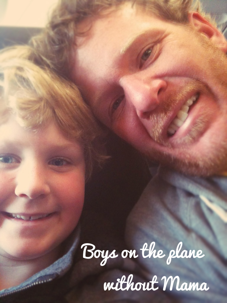 Dave and Ethan on the plane
